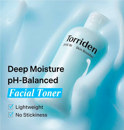 Torriden DIVE IN Skin Booster - Deep Nourishing Facial Toner Essence for Dry, Sensitive Skin Hyaluronic Acid, Panthenol, Ceramide