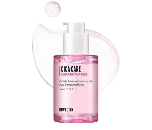ROVECTIN Cica Care Clearing Ampoule - Regenerating and Brightening - Soothing and Sensitive Care for Blemish, Redness with Calamine, Centella Asiatica