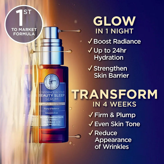 IT Cosmetics Confidence in Your Beauty Sleep Triple Antioxidant Brightening Serum - Serum works overnight at the peak of skin cell repair to boost your natural antioxidant reservoir and repair UV damage