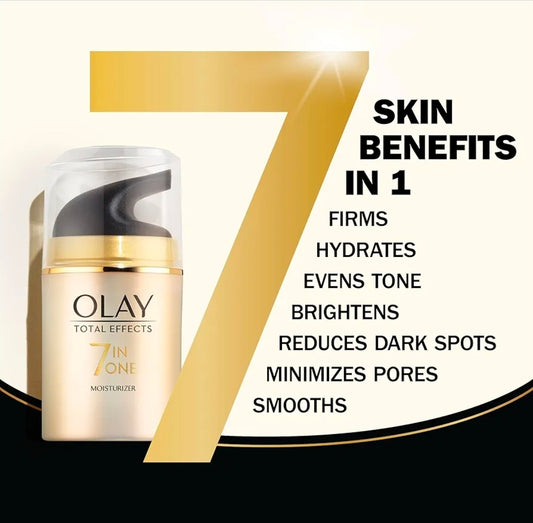 Olay Total Effects Moisturizer 7 en 1 - Hidratante, hidratante, reafirmante y antiedad