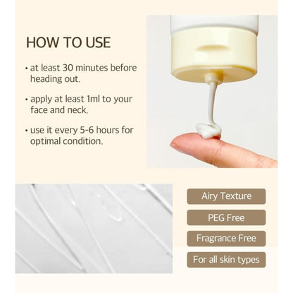 Mixsoon Bean Sunscreen SPF 50 - Airy Texture Type Lightweight No White Cast For Face Korean Glass Skin Care