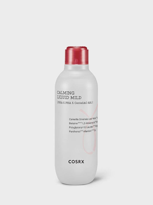 COSRX Calming Liquid Mild -  Perfect solution that helps prevent mild acne-causing while sebum is removed with green tea water, BHA & PHA