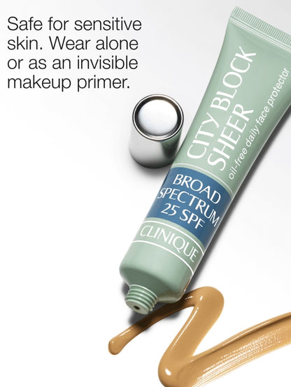 Protector facial diario Clinique City Block Sheer Oil-Free con FPS 25 de amplio espectro - Ligeramente teñido