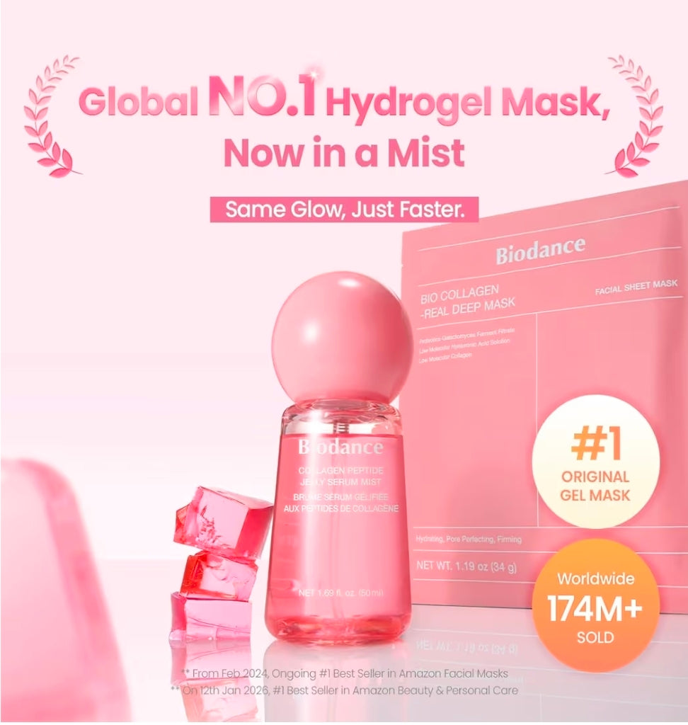 BIODANCE Collagen Peptides Jelly Serum Mist - Hydrating Face Mist, Plumping, Anti-Aging Face Spray, Sprayable Hydrogel