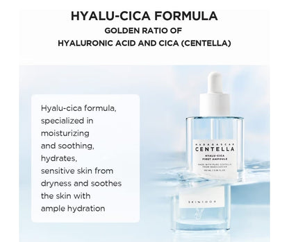 SKIN1004 Madagascar Centella Hyalu-Cica First Ampoule 1.8oz, Hydration Soothing for Dry Skin