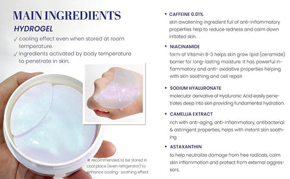 K-SECRET Caffeine Instant Relief Eye Gel Patches - Antioxidant and anti-inflammatory properties of Caffeine help minimize dark circles and eye puffiness