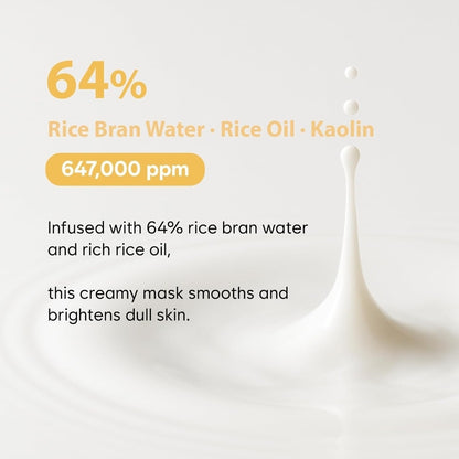 MIDHA Rice Brightening Mask - Facial Wash-off mask, moisturizing, vegan - Improves dull skin tone