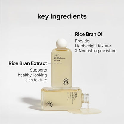 MIDHA Rice Body Oil Peony Muguet Orchid Scent - Deeply moisturizes & protects the skin