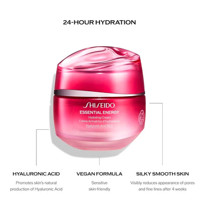 Shiseido Essential Energy Hydrating Cream - Visibly Reduces the Look of Pores & Fine Lines With Hyaluronic Acid 24-Hour Hydration