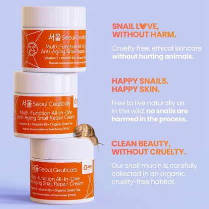 Crema reparadora antiedad multifunción de caracol todo en uno de Seoul Ceuticals