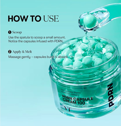 VT COSMETICS PDRN Capsule Cream 100 - Hydrating Face Moisturizer with 100,000ppm PDRN, Hyaluronic Acid, 9 Peptides, Firming & Plumping Nourishing Cream