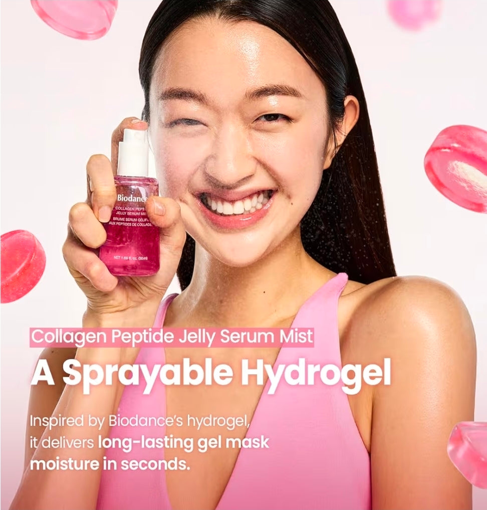 BIODANCE Collagen Peptides Jelly Serum Mist - Hydrating Face Mist, Plumping, Anti-Aging Face Spray, Sprayable Hydrogel