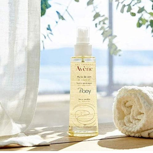 Avene Body Skin Care Oil Dry Silky Touch - For Dry Sensitive Skin, Antioxidant Protection