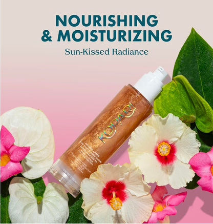 Kopari Sun Shield Body Glow, Broad Spectrum SPF 30 -  Lightweight Shimmering Gel Texture Absorbs Quickly, Non Sticky, Glowing Results, Golden Amber