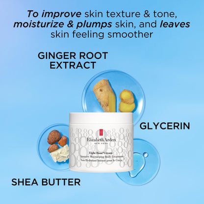 Elizabeth Arden Eight Hour Cream Tratamiento corporal hidratante intensivo: revierte la sequedad y la descamación, 6.8 oz