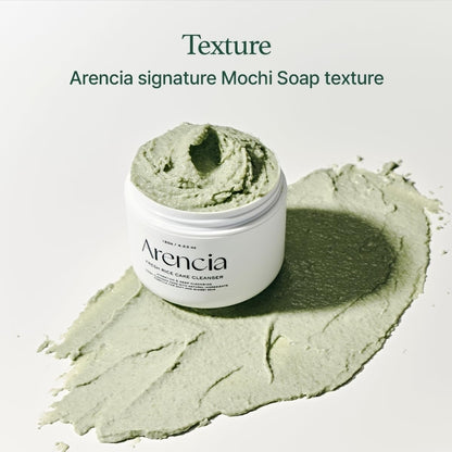 Mochi de Arroz Verde Fresco Arencia - Limpiador/Mascarilla/Exfoliante Suave Todo en Uno - Limpieza Profunda, Hidratación, Minimización de Poros con Agua de Arroz, Té Verde y Artemisia vulgaris