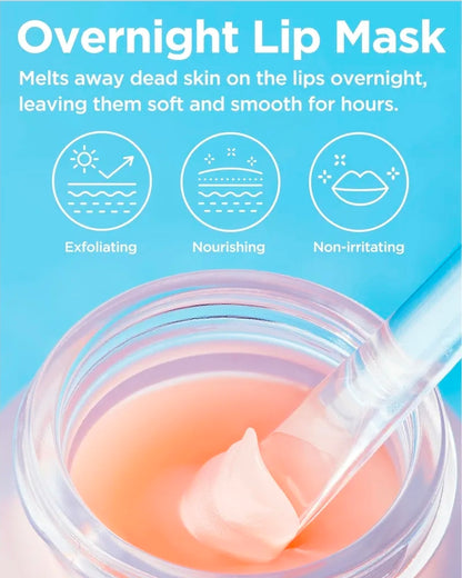 TOCOBO Vita Glazed Lip Mask – Vegan Overnight Lip Sleeping Mask for Dry, Chapped Lips, PHA (Lactobionic Acid) Gentle Exfoliation, Non-Sticky Glazed Balm