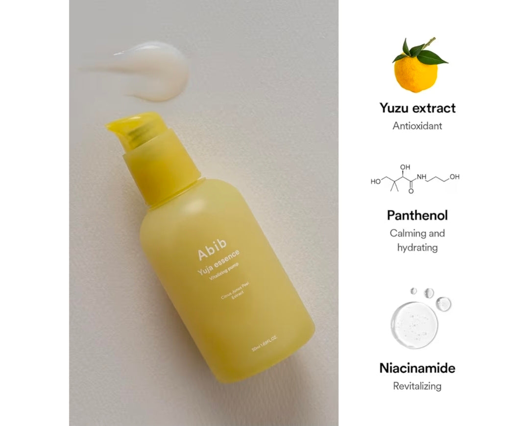 Bomba revitalizante de esencia de Yuzu de Abib: tratamiento revitalizante para imperfecciones y enrojecimiento, esencia de vitamina C, yuja y cidra