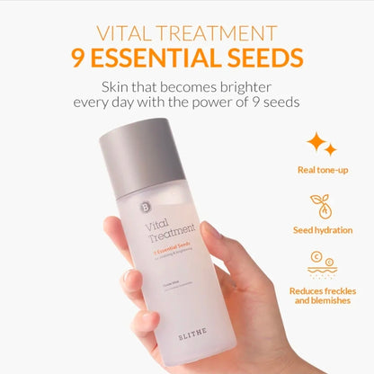 Blithe Vital Treatment 9 Essential Seeds Niacinamide Toner - Skin Essence for Face, Clarifying Skin Vitalizing & Dark Spots - Hyperpigmentation Care