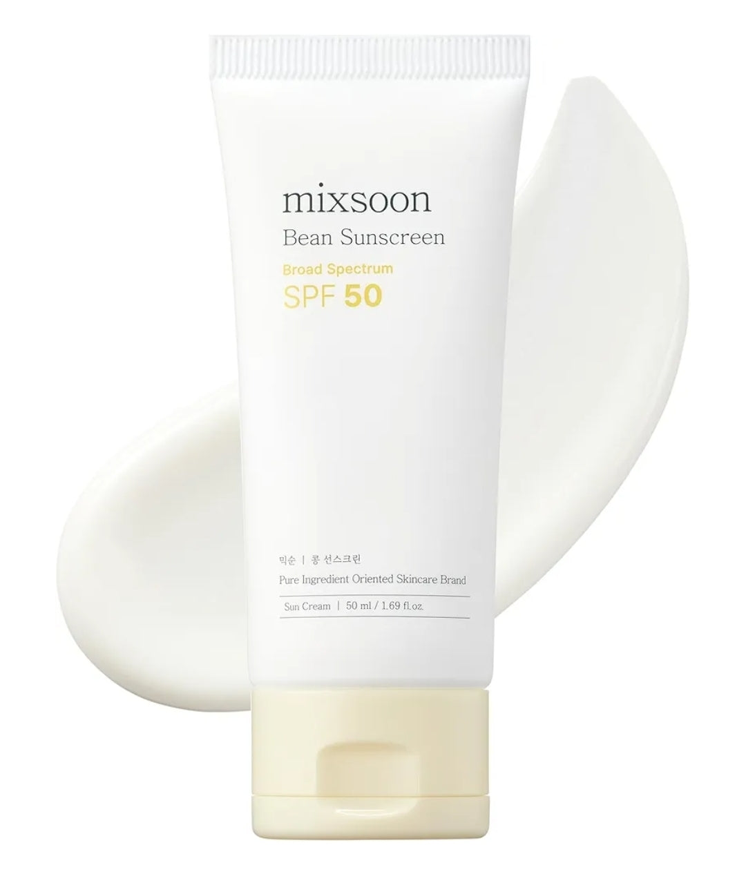 Mixsoon Bean Sunscreen SPF 50 - Airy Texture Type Lightweight No White Cast For Face Korean Glass Skin Care