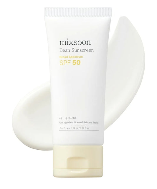 Mixsoon Bean Sunscreen SPF 50 - Airy Texture Type Lightweight No White Cast For Face Korean Glass Skin Care
