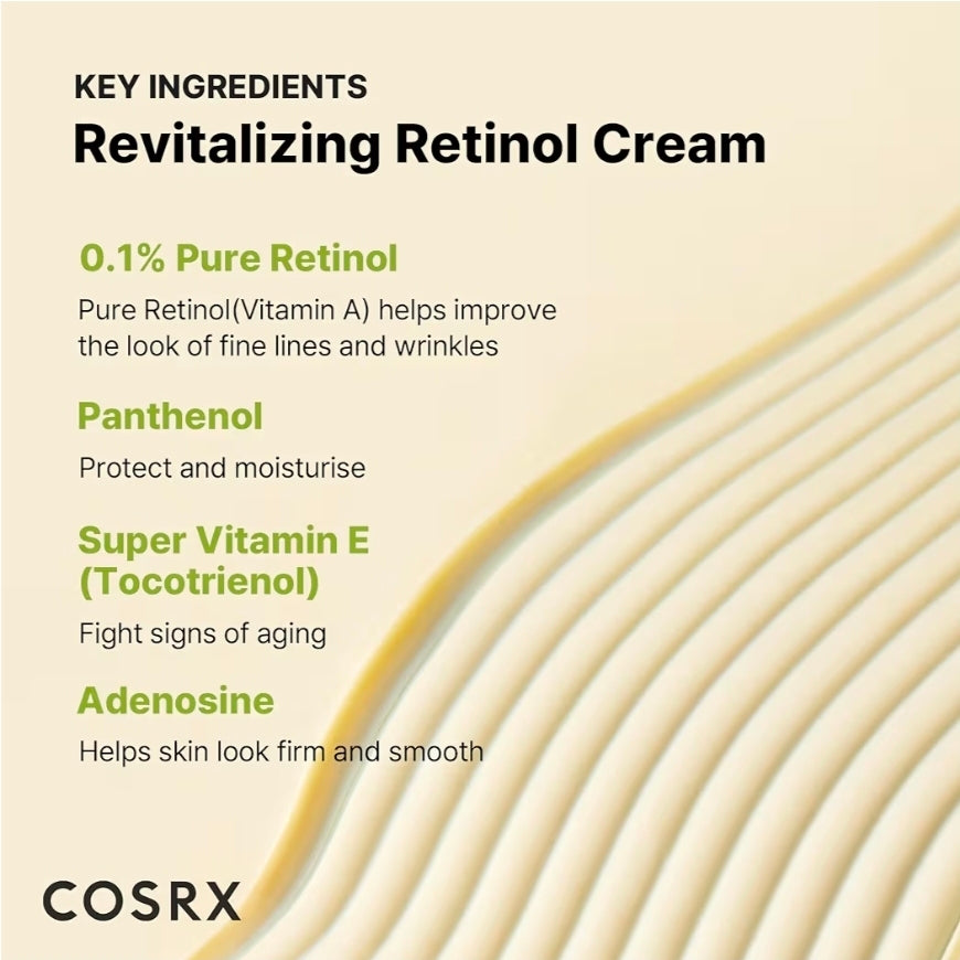 COSRX Retinol 0.1% Cream - Anti-aging Eye & Neck Cream with Retinoid Treatment to Firm Skin, Reduce Wrinkles, Fine Lines, Signs of Aging
