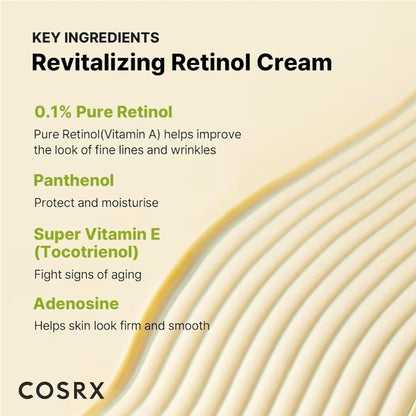 COSRX Retinol 0.1% Cream - Anti-aging Eye & Neck Cream with Retinoid Treatment to Firm Skin, Reduce Wrinkles, Fine Lines, Signs of Aging