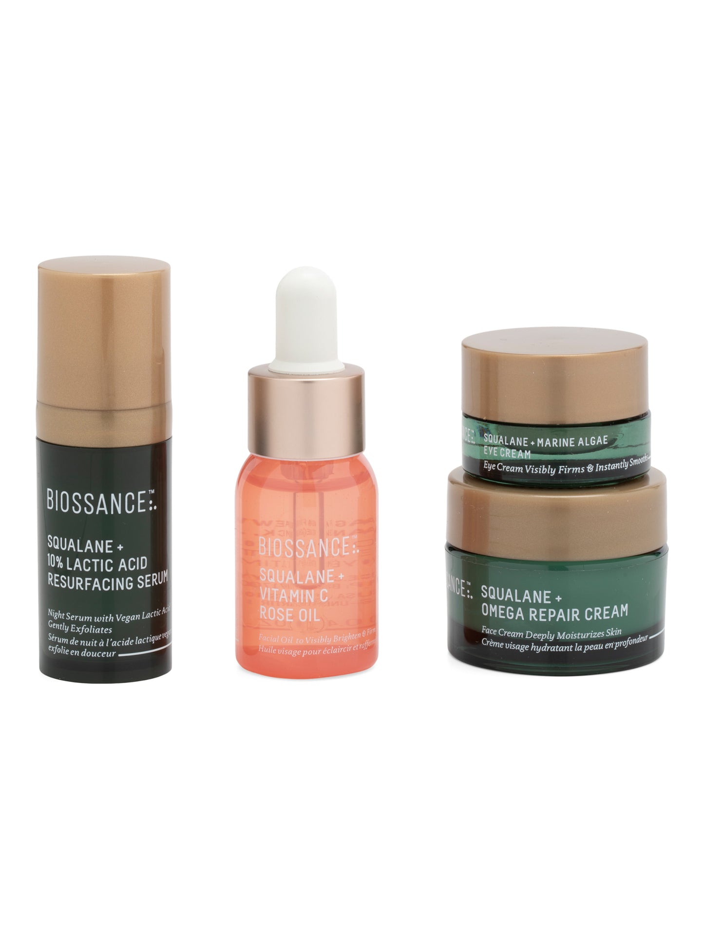 Biossance Rapid Radiance Set: un kit de inicio o de viaje de cuatro piezas diseñado para iluminar, hidratar y renovar la piel.