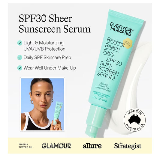 Suero protector solar facial FPS 30 Resting Beach Face de Everyday Humans