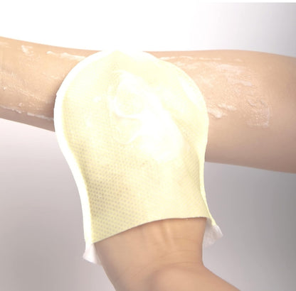 LAPCOS Milk Feel Body Exfolator - Single Use Mitt to Remove Dead Skin and Cleanse - Deep Exfoliation for Body, AHA & BHA Hydrody Acids to Reveal Smooth Skin