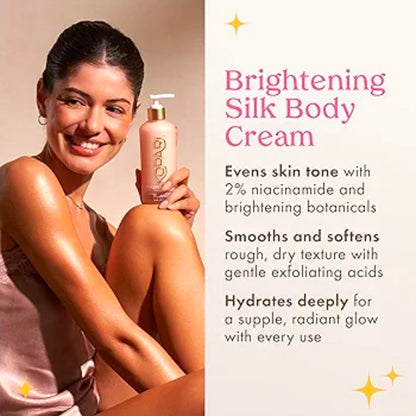 Kopari Brightening Silk Body Cream with 2% Niacinamide, AHAs & Kakadu Plum – Hydrating Body Lotion for Radiant, Even Skin Tone, Lightweight, Fast-Absorbing, Juicy Pink Guava Scent