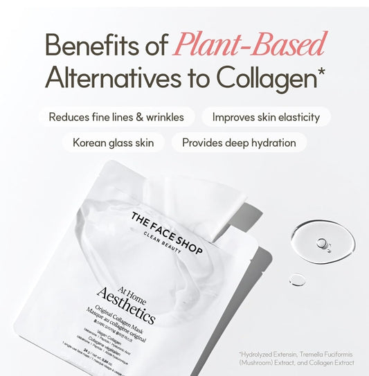 The Face Shop At Home Aesthetic Original Collagen Mask - Korean Glass Skin Essential, Peptide Hydrogel Mask for Firming & Skin Elasticity, Moisturizing - 1 Mask