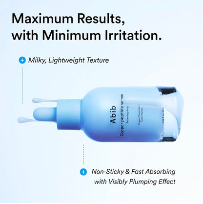 Abib Copper Peptide Serum Bouncing Drop – GHK-Cu, Argireline & Matrixyl Peptide Face Serum, Skin Texture & Hydration