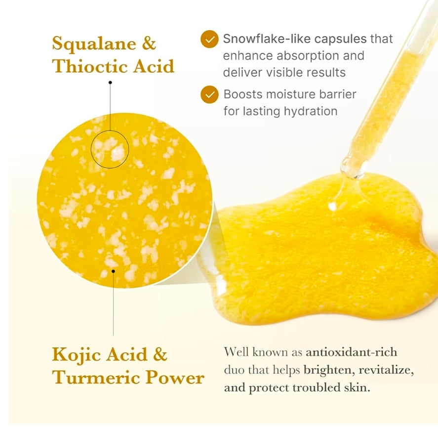 medicube Kojic Acid Turmeric Niacinamide Serum - Clarifying & Balancing Capsule Serum for Troubled Skin, Soothing & Brightening Facial Glow, Niacinamide & Glow Capsules for Hydration and Barrier Support