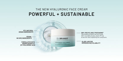 Dr. Brandt's Hyaluronic Face Cream with Hydropeptides - Dry Aged Skin - Lasting plumping hydrator, concerned with loss of volume, the appearance of lines and wrinkles
