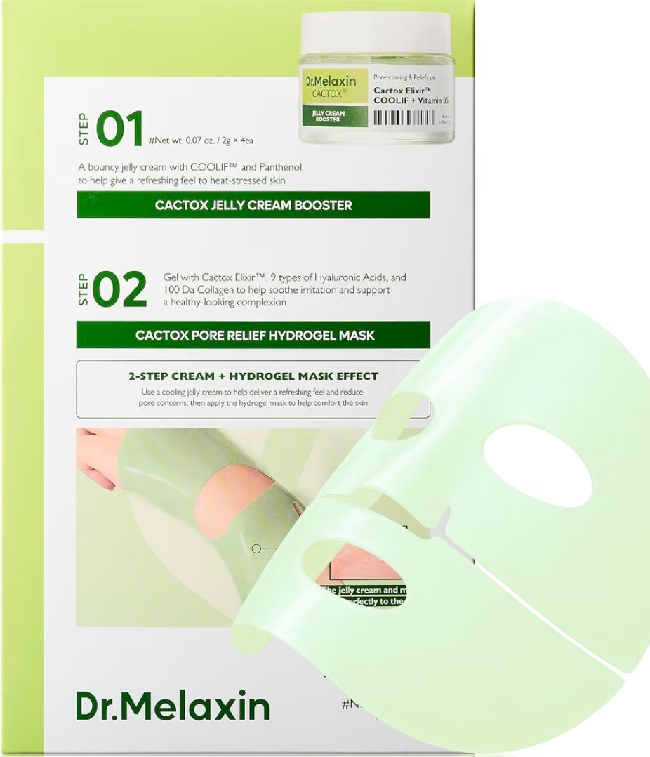Dr.Melaxin CACTOX DE-PUFFING PORE TOX GEL MASK - 1 Mask - with Cactus Cooling Reduce Puffiness & Pore Tightening for Visible Pore Care Skin Repair