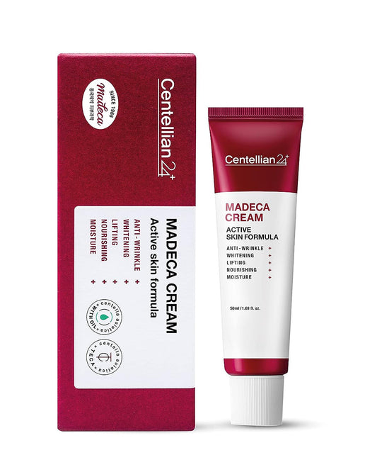 Centellian 24 Madeca Cream Active Formula - TECA and centella asiatica, coupled with hyaluronic acid, collagen, elastin, ceramide, and phospholipids help soothe and calm sensitive skin