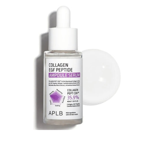 APLB Collagen EGF Peptide Ampoule Serum - COLLAGEN PEPT CEN™ 35.9% - Elasticity, Long lasting moisturizing, Revitalize for gentle and improve skin texture