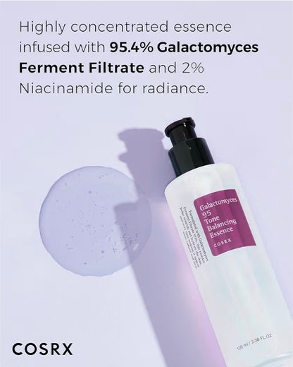Tónico equilibrante Galactomyces 95 de COSRX: hidratante, suaviza la piel y contiene un 95 % de filtrado de fermento de Galactomyces.