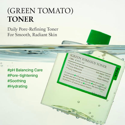 FULLY Green Tomato Toner - Pore Tightening with 95% Green Tomato Extract and VIT C, Skin Soothing and Hydrating, Fragrance Free, Vegan