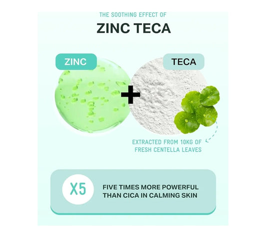 BRINGGREEN ZINC TECA 1.2% Blemish Serum - Niacinamide Soothing Serum for Sensitive Skin, Pore Minimizing & Hydrating, Korean Skincare for Breakouts & Uneven Texture