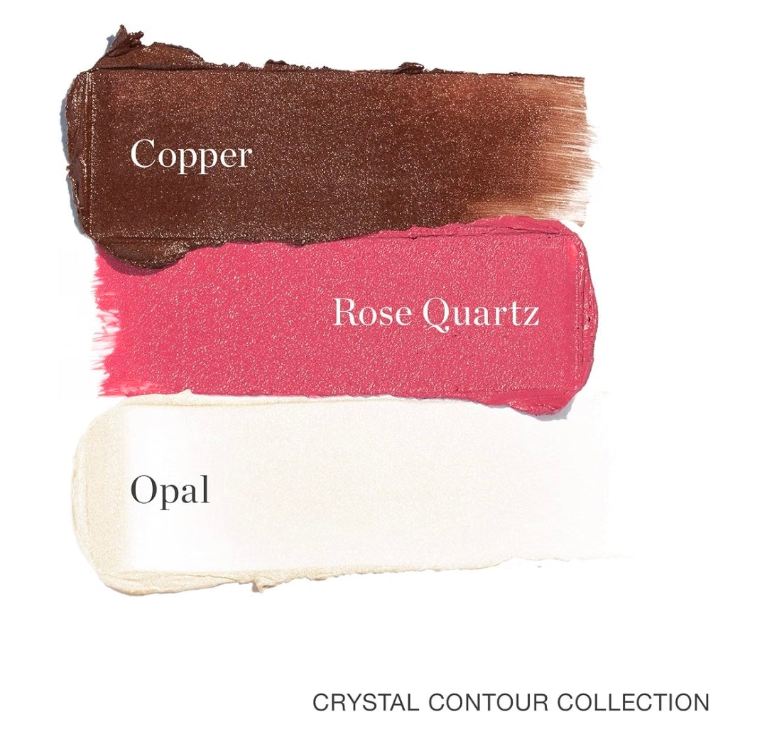 Ogee Crystal Contour Collection – Certified Organic Makeup Collection Stick Trio with Bronzer, Professional Blush & Highlighter Sticks, Cream Contour Makeup Set for Face