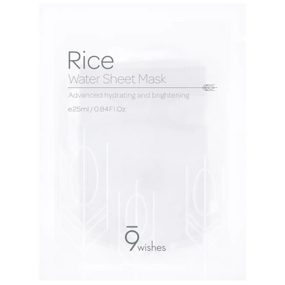 9 Wishes Rice Water Sheet Mask - Packed with vitamins and antioxidants that moisturize and soothe the skin - 1 Mask