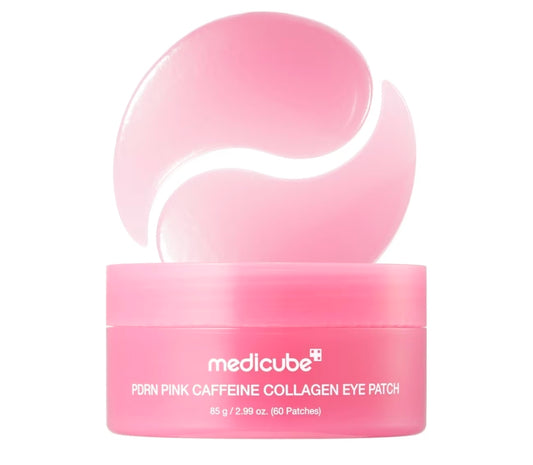 medicube PDRN Pink Caffeine Collagen Eye Patch - Gel Eye Patches for the appearance of Dark Circles, Undereye Bags, Firming, Age-Defying Care with Retinol, Collagen