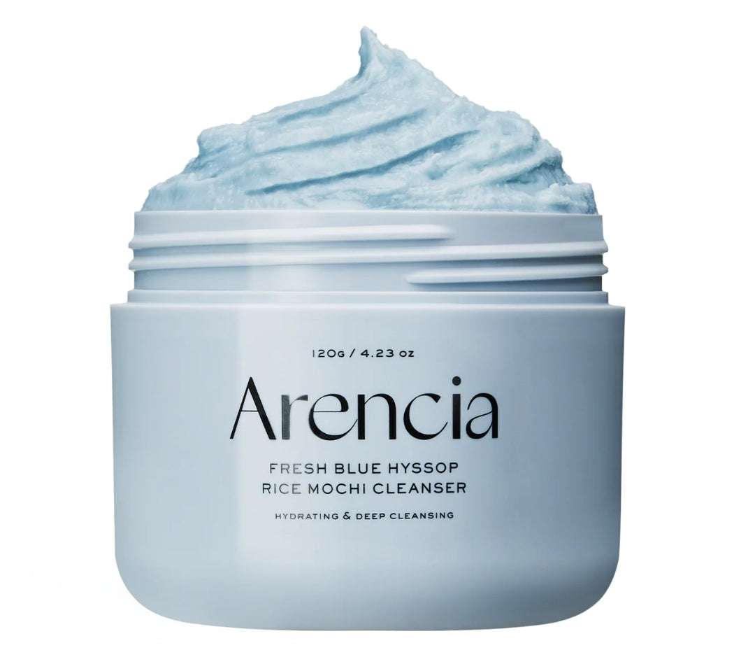 Arencia Fresh Blue Hyssop Rice Mochi Cleanser  - Brightening & Deep Cleansing, Exfoliator, Acne-Prone Skin & Blackheads