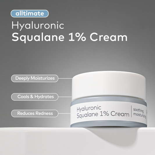 The Face Shop Alltimate Hyaluronic Squalane 1% Cream - Soothing and Moisturizing - Reduces redness and delivers a remarkable surge in moisture