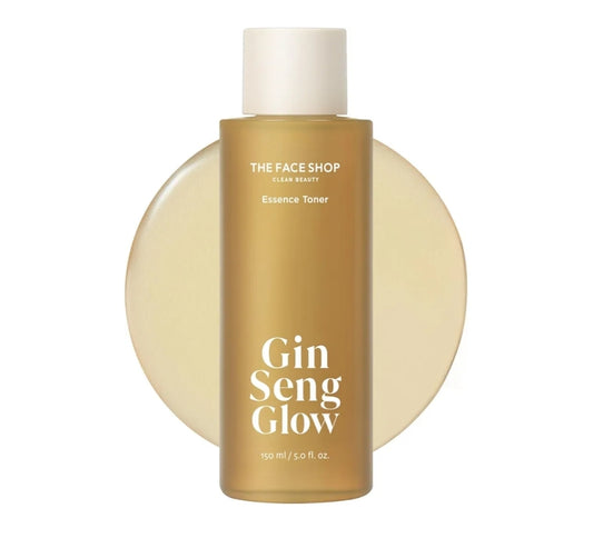 The Face Shop Ginseng Glow Essence Toner - Improves Skin Elasticity, Glowy Finish, for Dull & Dry Skin, with Korean Ginseng, Anti Aging