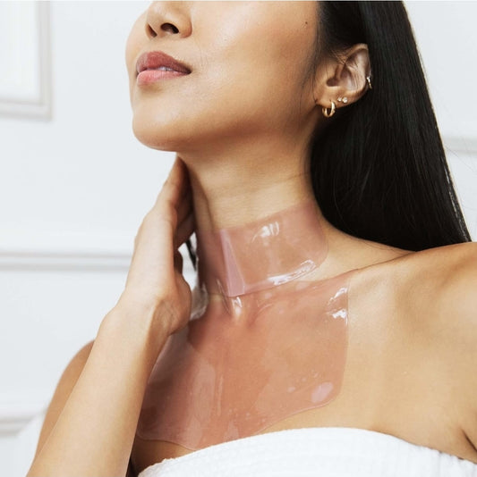 Mascarilla de hidrogel de colágeno Karuna Skin para escote y cuello: parches antiarrugas de hidratación profunda, antiedad, hidratantes y rejuvenecedores, combaten líneas de expresión y arrugas (1 set)