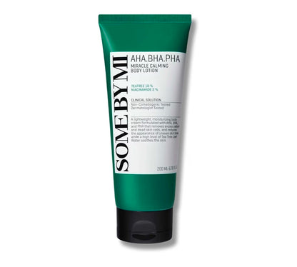 SOME BY MI AHA BHA PHA Miracle Calming Body Lotion – Korean Exfoliating Salicylic Acid Body Moisturizer for Dry Skin – Daily Hydration & Soothing Care with Centella