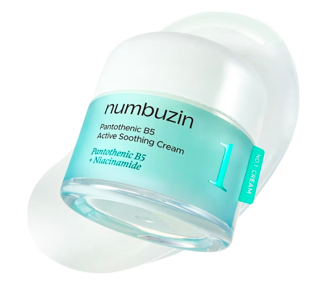 Crema calmante activa con ácido pantoténico B5 Numbuzin n.° 1: elimina el sebo y los problemas de la piel. Formulada para pieles grasas.